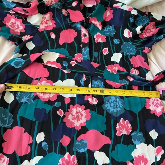 kate spade viney floral fluid shirtdress size small nwot - Picture 14 of 16